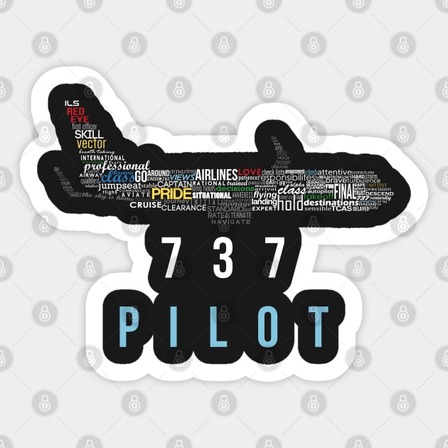 Boeing 737 Pilot Sticker by AddictingDesigns